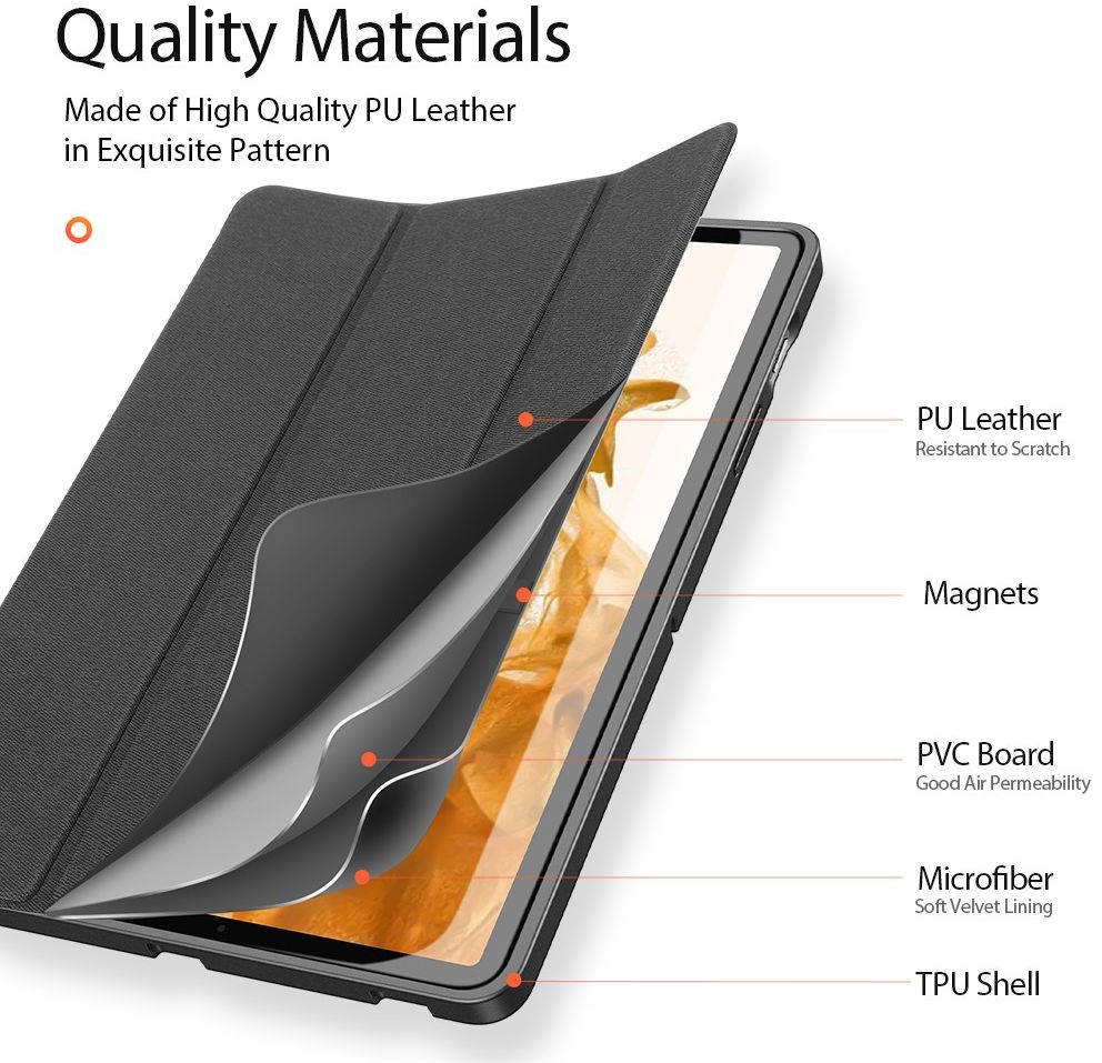 Dux Ducis Domo Samsung Galaxy Tab S7 / Tab S8 Hoes Book Case Zwart afbeelding 6