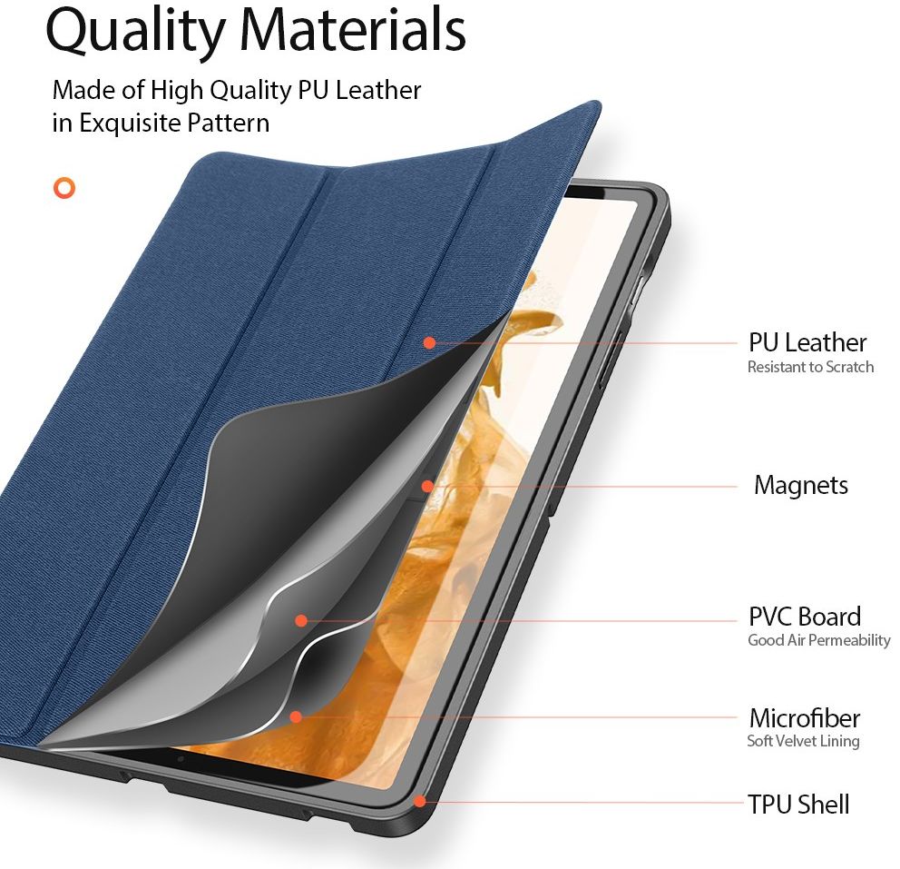 Dux Ducis Domo Samsung Galaxy Tab S7 / Tab S8 Hoes Book Case Blauw afbeelding 6