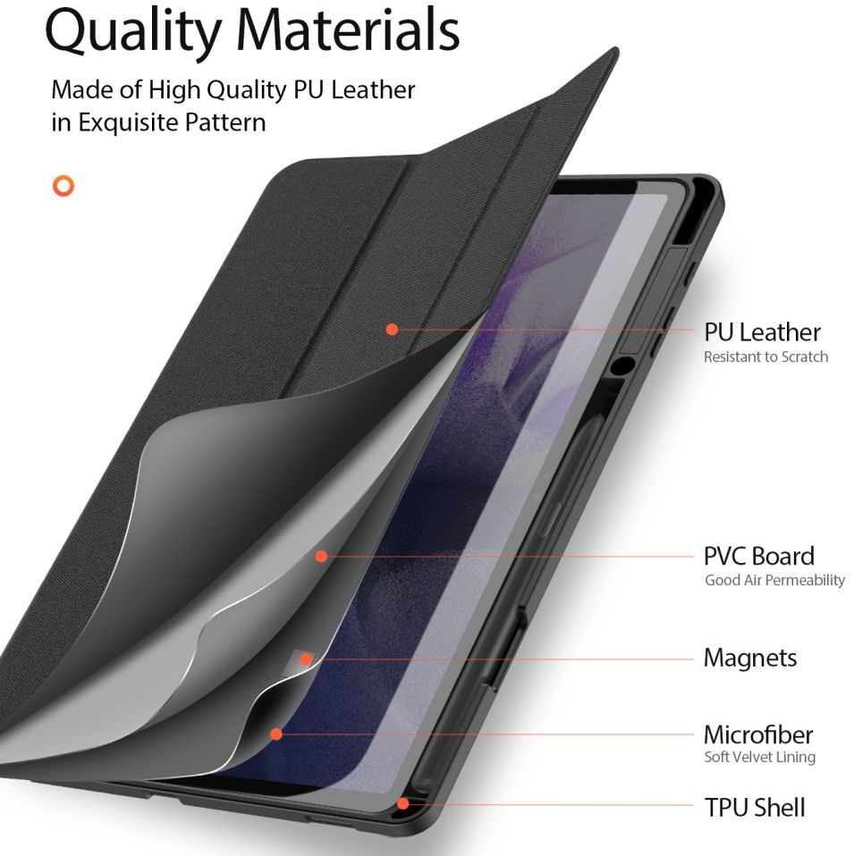 Dux Ducis Domo Samsung Galaxy Tab S8+ / S7+ / S7 FE Hoes Zwart afbeelding 5
