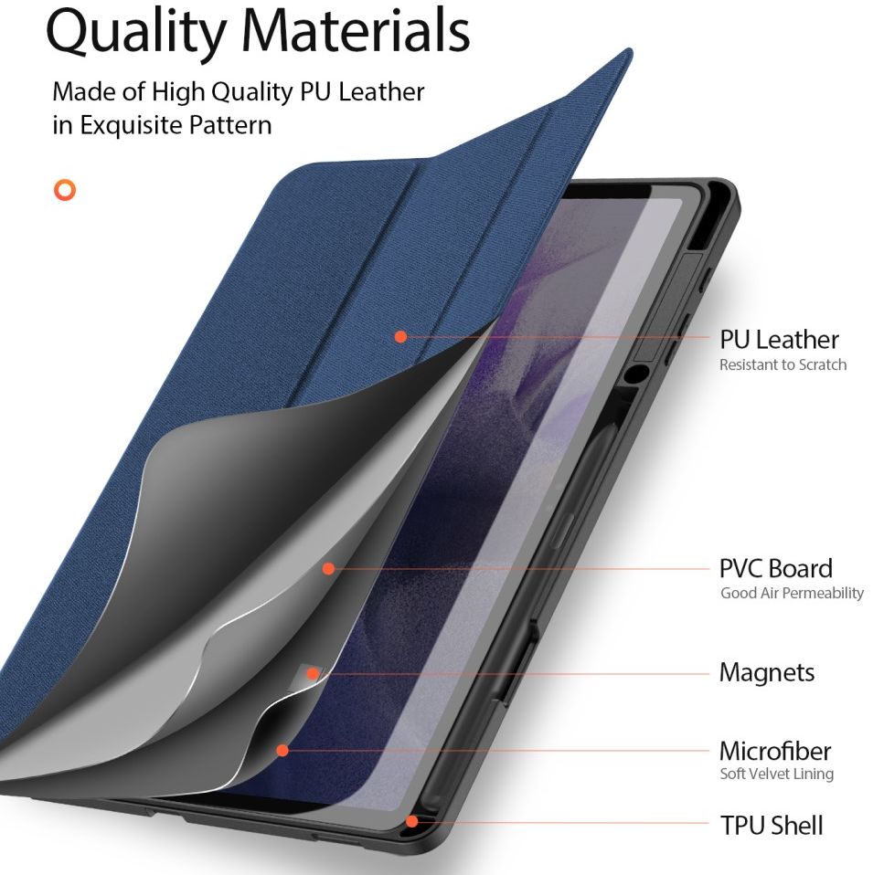 Dux Ducis Domo Samsung Galaxy Tab S8+ / S7+ / S7 FE Hoes Blauw afbeelding 5