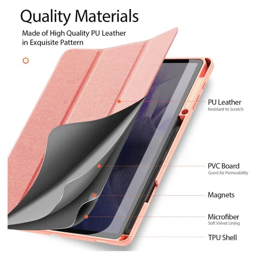 Dux Ducis Domo Samsung Galaxy Tab S8 Plus/S7 Plus/S7 FE Hoes Roze afbeelding 5