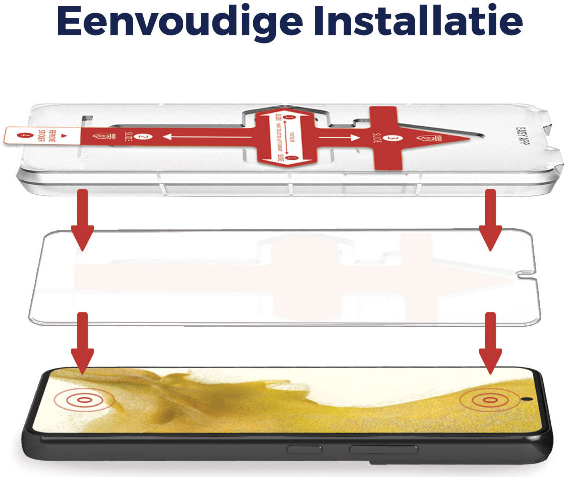 Rosso Samsung Galaxy S22 Tempered Glass Fingerprint en Case Friendly afbeelding 4