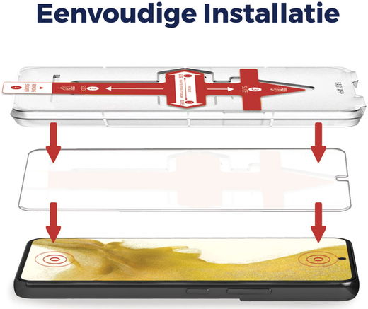 Rosso Samsung Galaxy S22 Tempered Glass Fingerprint en Case Friendly afbeelding 4