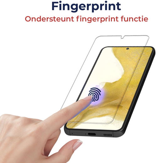 Rosso Samsung Galaxy S22 Tempered Glass Fingerprint en Case Friendly afbeelding 2