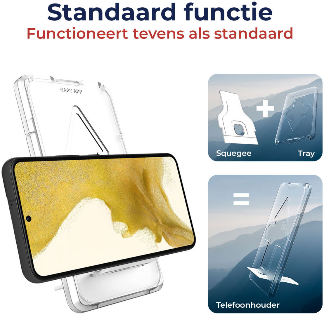 Rosso Samsung Galaxy S22 Tempered Glass Fingerprint en Case Friendly afbeelding 6