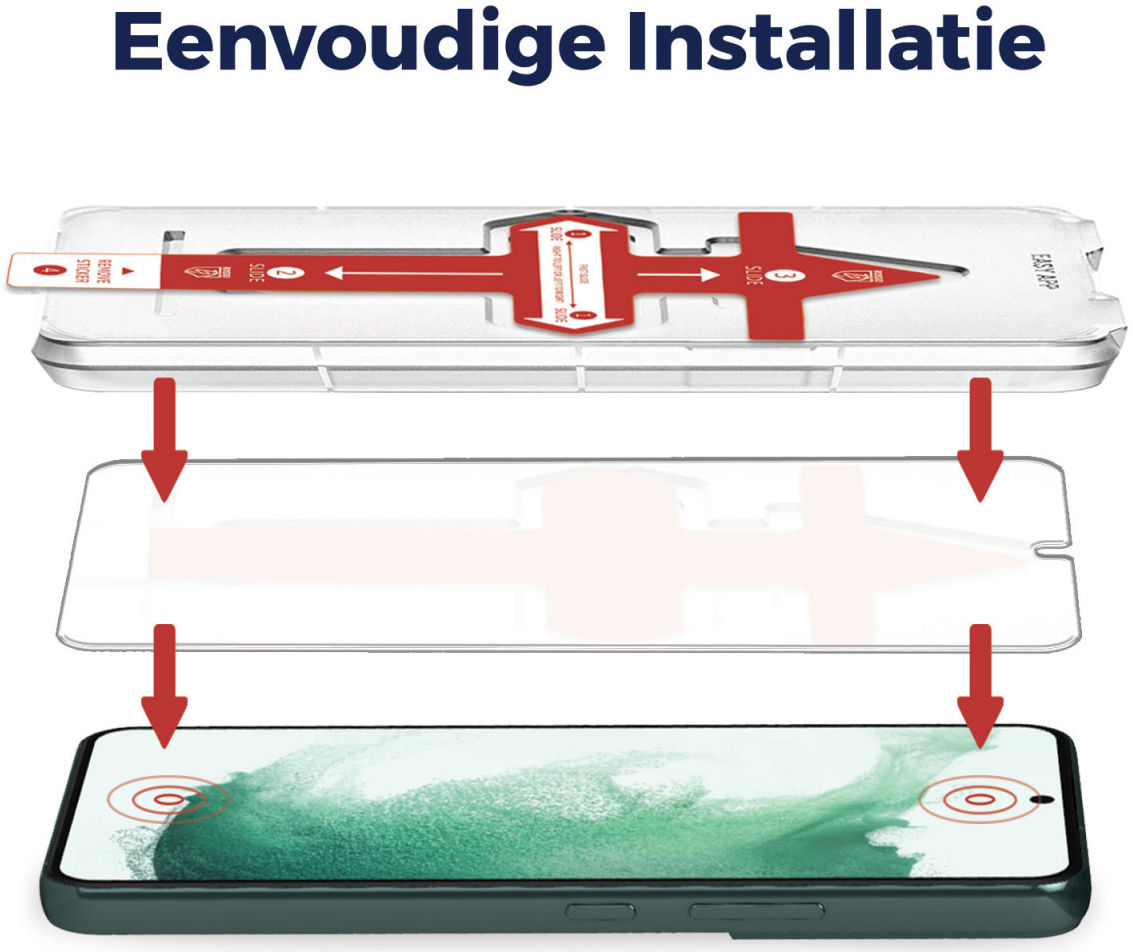 Rosso Samsung Galaxy S22 Plus Tempered Glass Fingerprint en Case Friendly afbeelding 2
