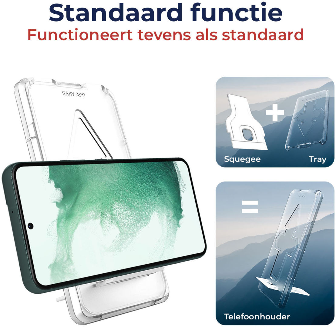 Rosso Samsung Galaxy S22 Plus Tempered Glass Fingerprint en Case Friendly afbeelding 6