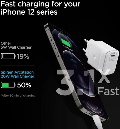 Spigen PE2011 20W Power Delivery 3.0 USB-C Snellader Wit afbeelding 4