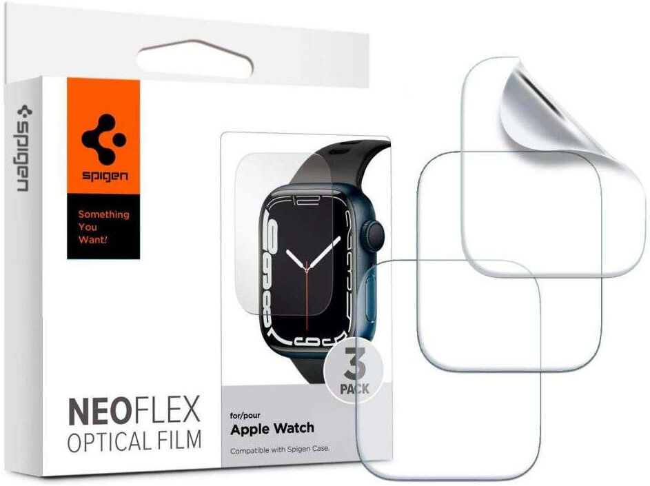 Spigen Neo Flex - Apple Watch 7/8/9 45MM Screen Protector - Folie (3-Pack) afbeelding 3
