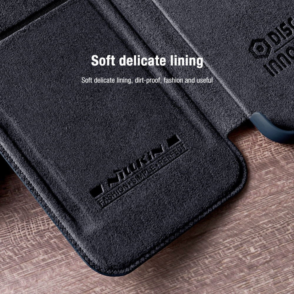 Nillkin Qin Samsung Galaxy S22 Plus Hoesje met Camera Slider Bruin afbeelding 9