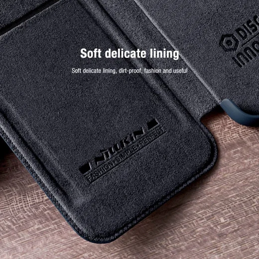 Nillkin Qin Samsung Galaxy S22 Plus Hoesje met Camera Slider Bruin afbeelding 9