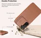 Nillkin Qin Samsung Galaxy S22 Plus Hoesje met Camera Slider Bruin afbeelding 6