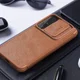 Nillkin Qin Samsung Galaxy S22 Plus Hoesje met Camera Slider Bruin afbeelding 12