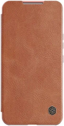 Nillkin Qin Samsung Galaxy S22 Plus Hoesje met Camera Slider Bruin afbeelding 13