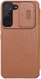 Nillkin Qin Samsung Galaxy S22 Plus Hoesje met Camera Slider Bruin afbeelding 2
