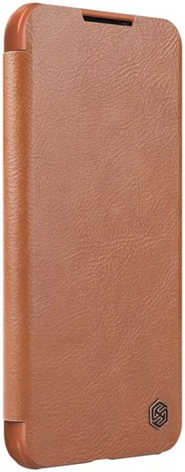 Nillkin Qin Samsung Galaxy S22 Plus Hoesje met Camera Slider Bruin afbeelding 14