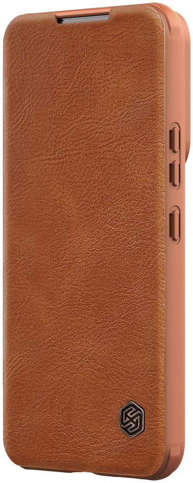 Nillkin Qin Samsung Galaxy S22 Plus Hoesje met Camera Slider Bruin afbeelding 16