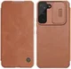 Nillkin Qin Samsung Galaxy S22 Plus Hoesje met Camera Slider Bruin afbeelding 3