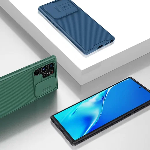 Nillkin CamShield Samsung Galaxy S22 Ultra Hoesje Siliconen Blauw afbeelding 16