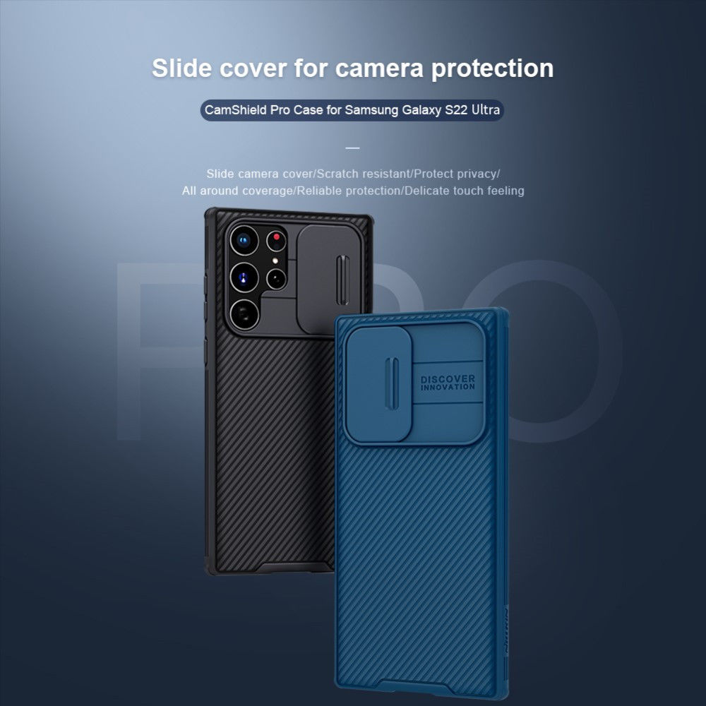 Nillkin CamShield Samsung Galaxy S22 Ultra Hoesje Siliconen Blauw afbeelding 8