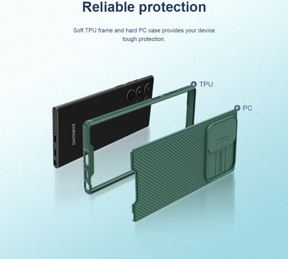 Nillkin CamShield Samsung Galaxy S22 Ultra Hoesje Siliconen Blauw afbeelding 10