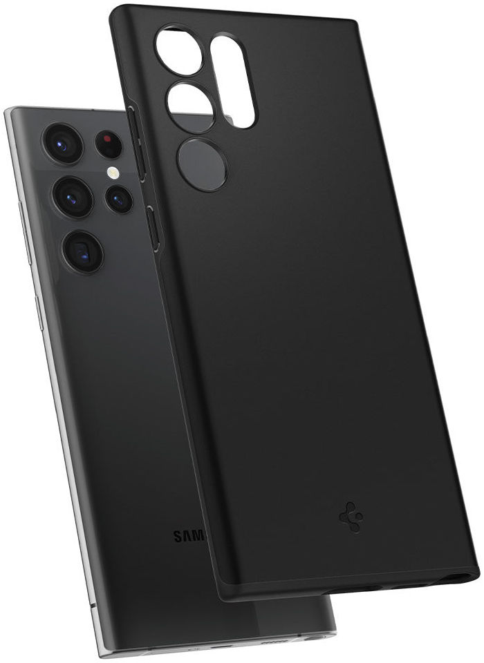 Spigen Thin Fit Samsung Galaxy S22 Ultra Hoesje Back Cover Zwart afbeelding 2
