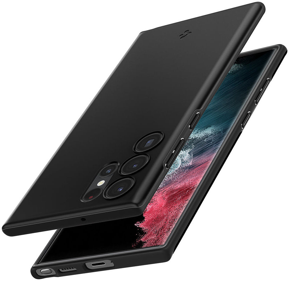 Spigen Thin Fit Samsung Galaxy S22 Ultra Hoesje Back Cover Zwart afbeelding 4