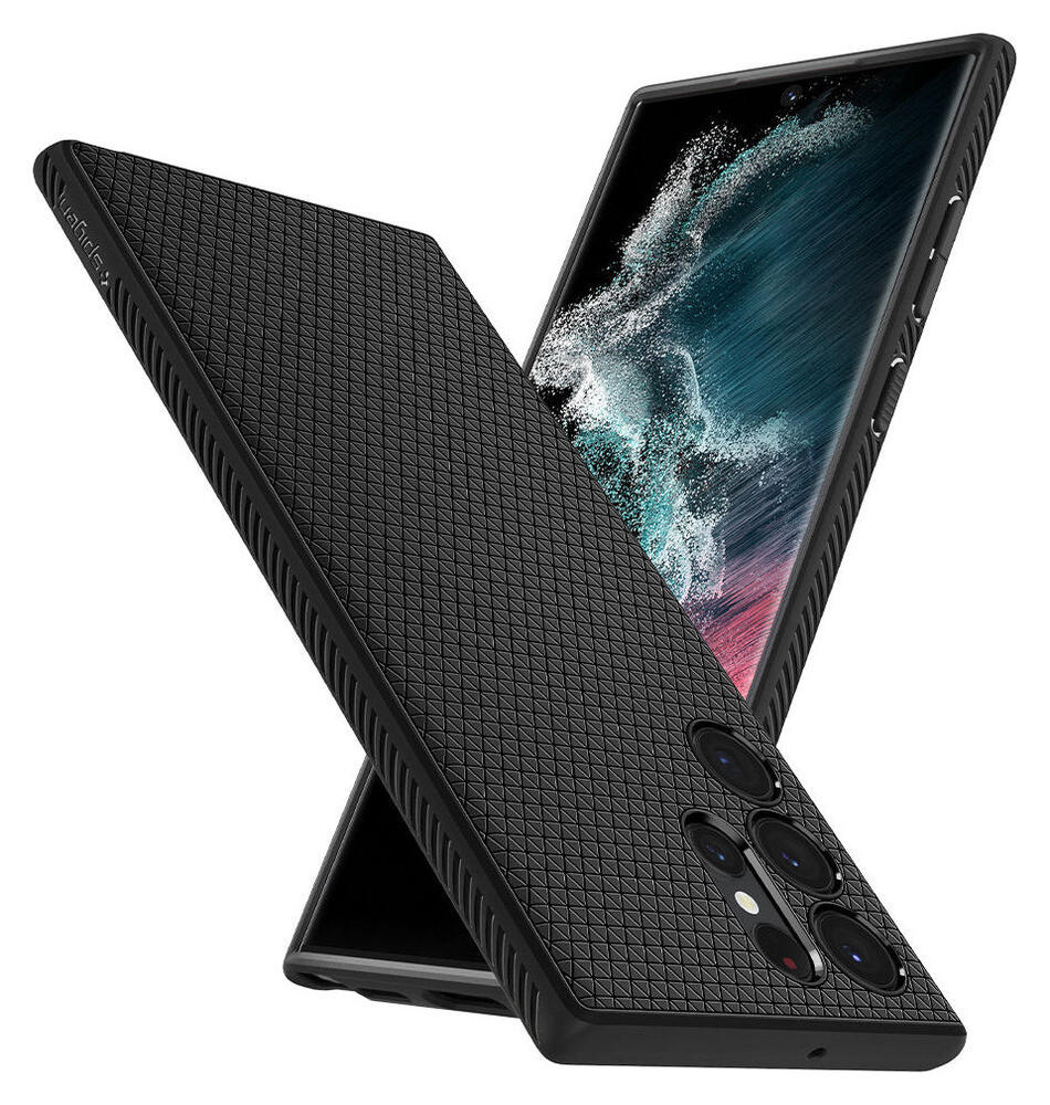 Spigen Liquid Air Samsung Galaxy S22 Ultra Hoesje Back Cover Zwart afbeelding 2