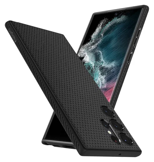 Spigen Liquid Air Samsung Galaxy S22 Ultra Hoesje Back Cover Zwart afbeelding 2