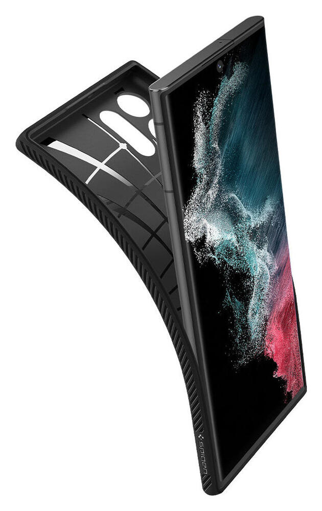 Spigen Liquid Air Samsung Galaxy S22 Ultra Hoesje Back Cover Zwart afbeelding 3