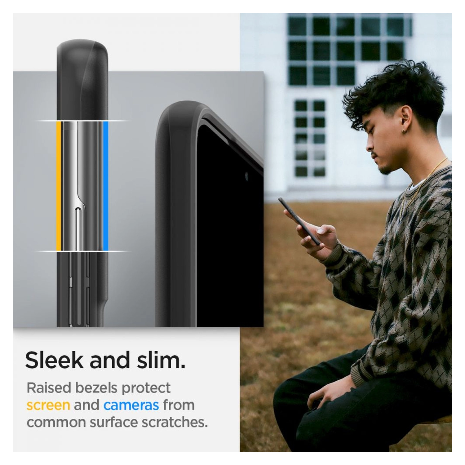 Spigen Thin Fit Samsung Galaxy S22 Hoesje Back Cover Zwart afbeelding 4