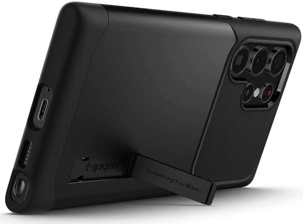 Spigen Slim Armor Samsung Galaxy S22 Ultra Hoesje Zwart afbeelding 2