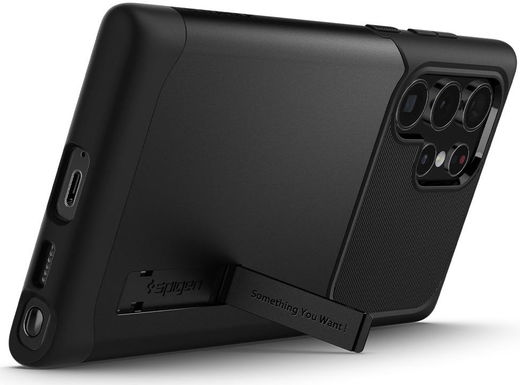 Spigen Slim Armor Samsung Galaxy S22 Ultra Hoesje Zwart afbeelding 2