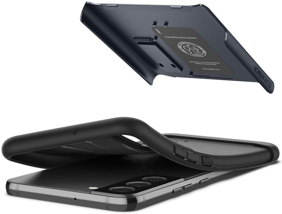 Spigen Slim Armor Samsung Galaxy S22 Hoesje Back Cover Metal Slate afbeelding 4