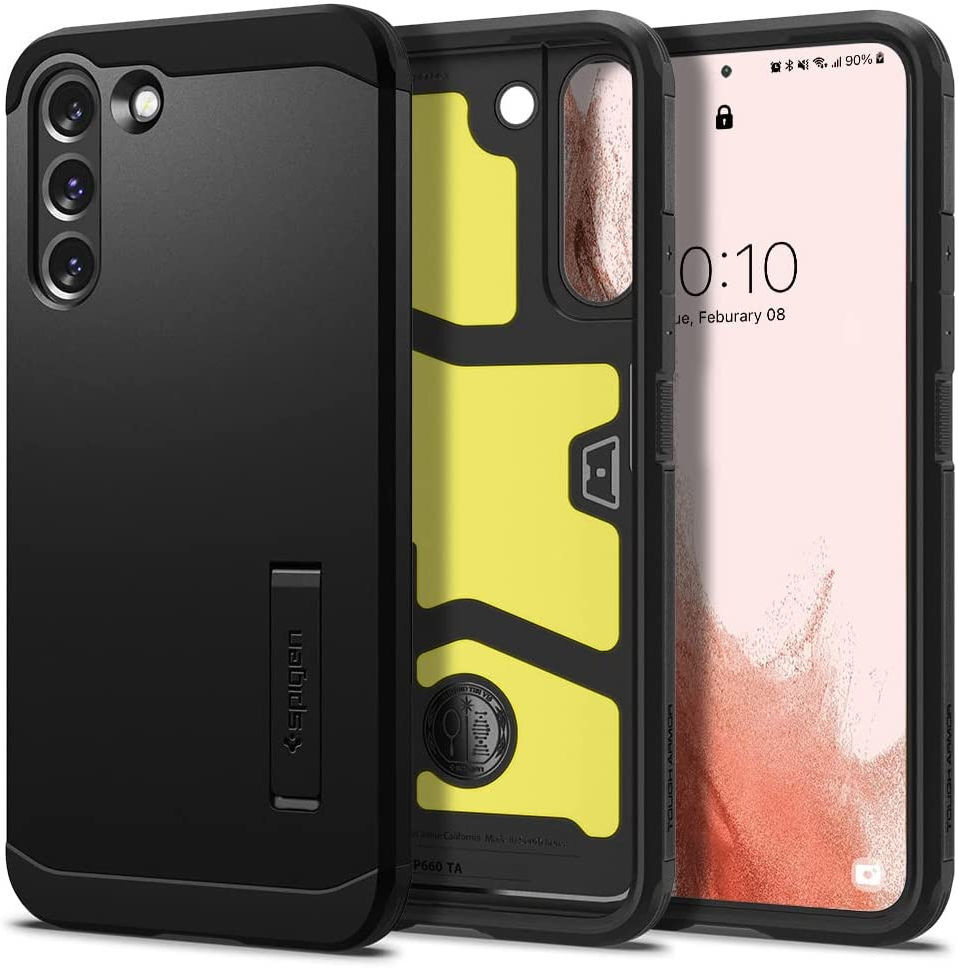 Spigen Tough Armor Samsung Galaxy S22 Hoesje Back Cover Zwart afbeelding 1