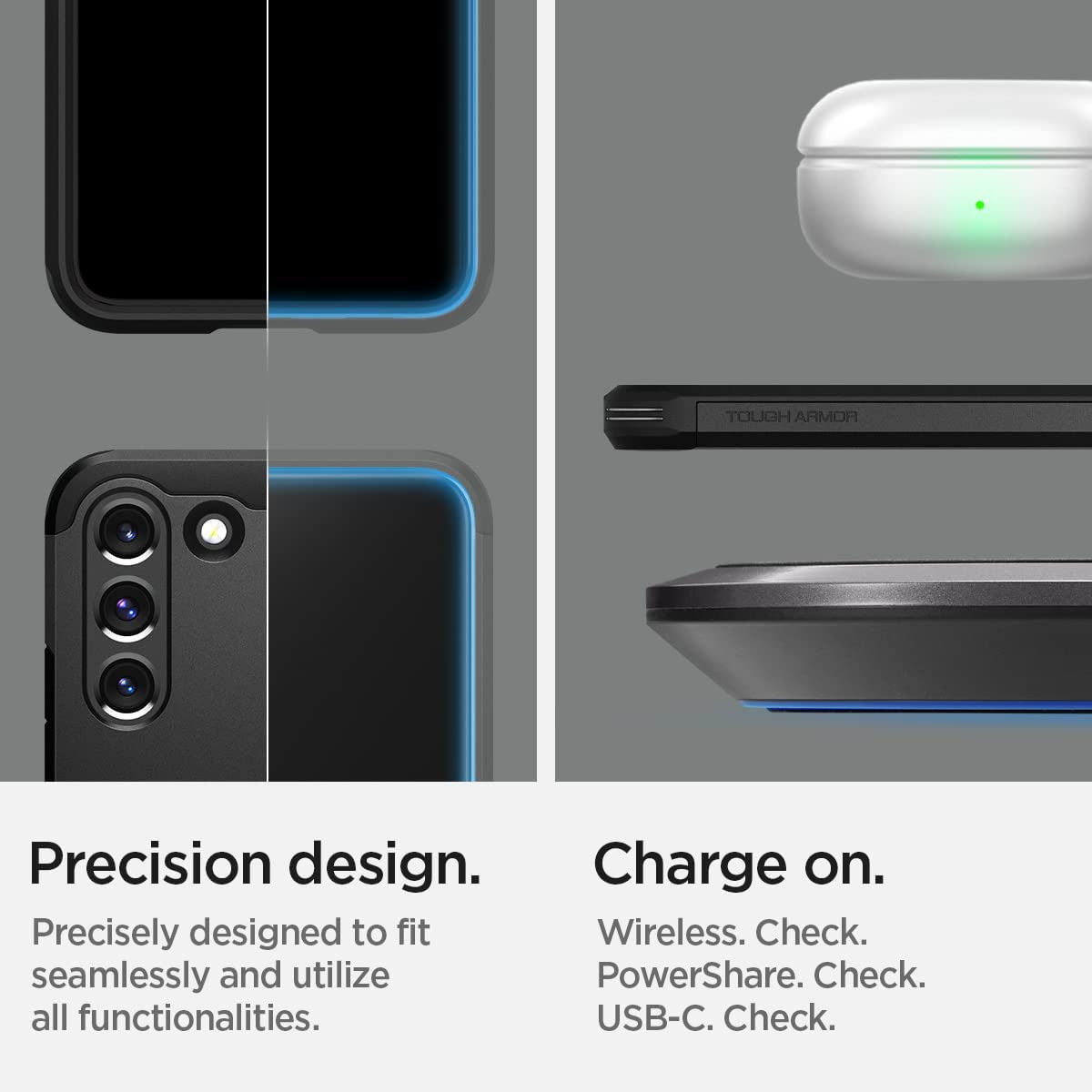 Spigen Tough Armor Samsung Galaxy S22 Hoesje Back Cover Zwart afbeelding 7