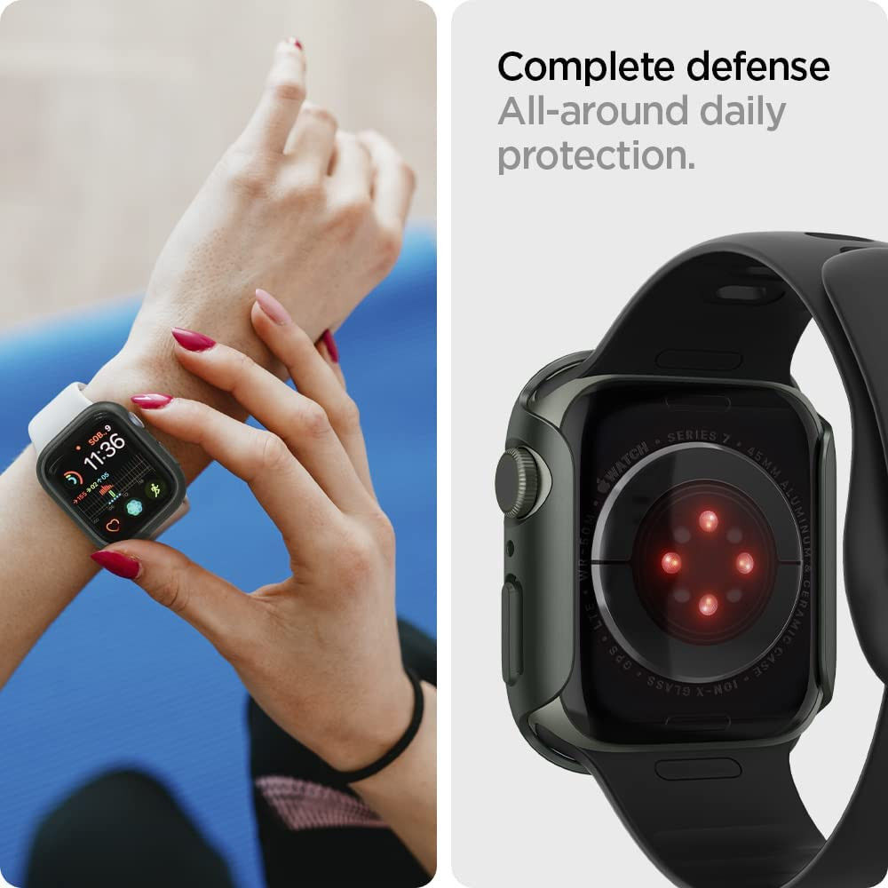 Spigen Thin Fit Apple Watch 7/8 45MM Hoesje Hard Plastic Bumper Groen afbeelding 6