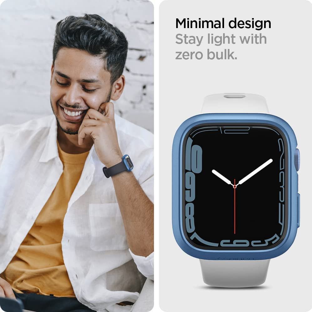 Spigen Thin Fit - Apple Watch 7/8/9 45MM - Hard Case - Plastic Bumper - Blauw afbeelding 6