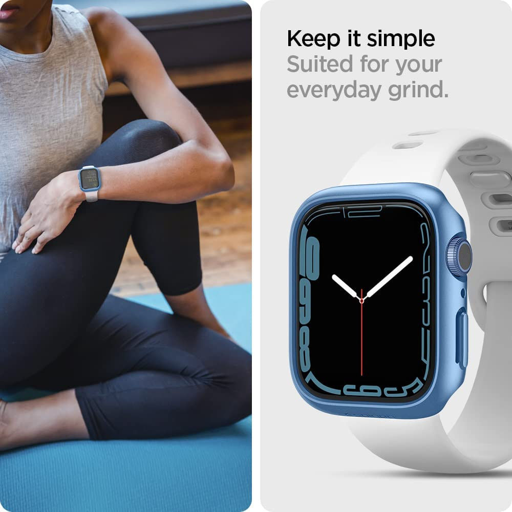 Spigen Thin Fit - Apple Watch 7/8/9 45MM - Hard Case - Plastic Bumper - Blauw afbeelding 7