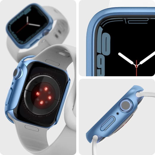 Spigen Thin Fit - Apple Watch 7/8/9 45MM - Hard Case - Plastic Bumper - Blauw afbeelding 8