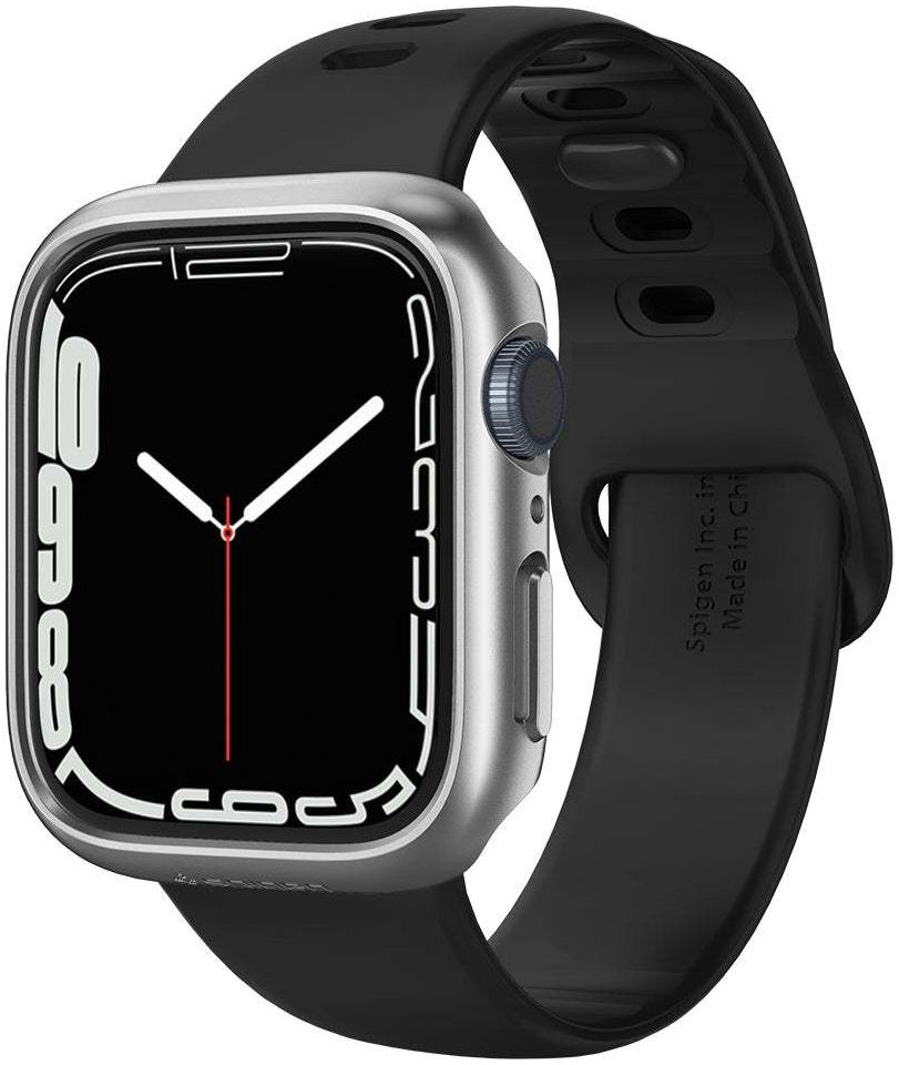 Spigen Thin Fit Apple Watch 7/8/9 45MM Case Hard Plastic Bumper Grijs afbeelding 1