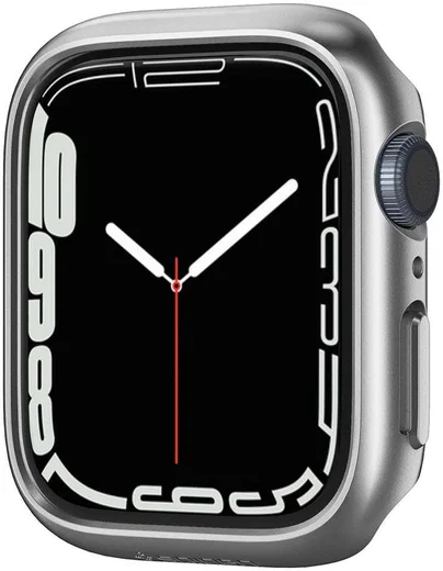 Spigen Thin Fit Apple Watch 7/8/9 45MM Case Hard Plastic Bumper Grijs afbeelding 11