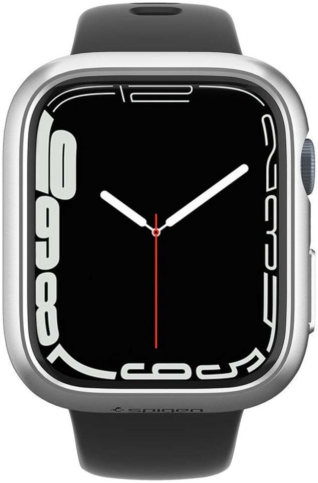 Spigen Thin Fit Apple Watch 7/8/9 45MM Case Hard Plastic Bumper Grijs afbeelding 3