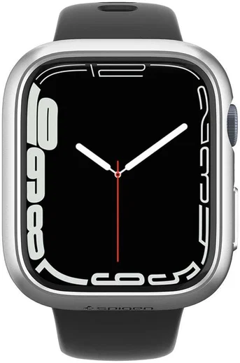 Spigen Thin Fit Apple Watch 7/8/9 45MM Case Hard Plastic Bumper Grijs afbeelding 3