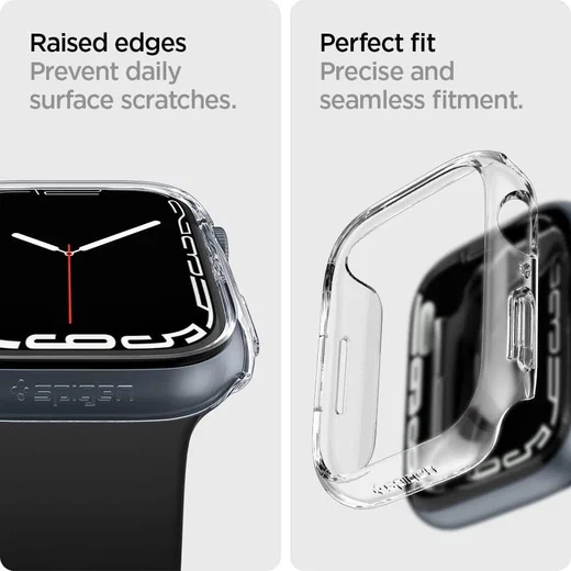 Spigen Thin Fit Apple Watch 7/8/9 45MM Case Hard Plastic Bumper Grijs afbeelding 5
