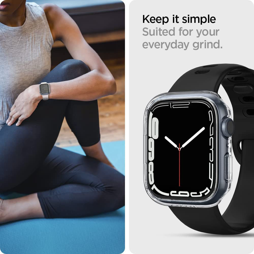Spigen Thin Fit Apple Watch 7/8/9 45MM Case Hard Plastic Bumper Grijs afbeelding 7