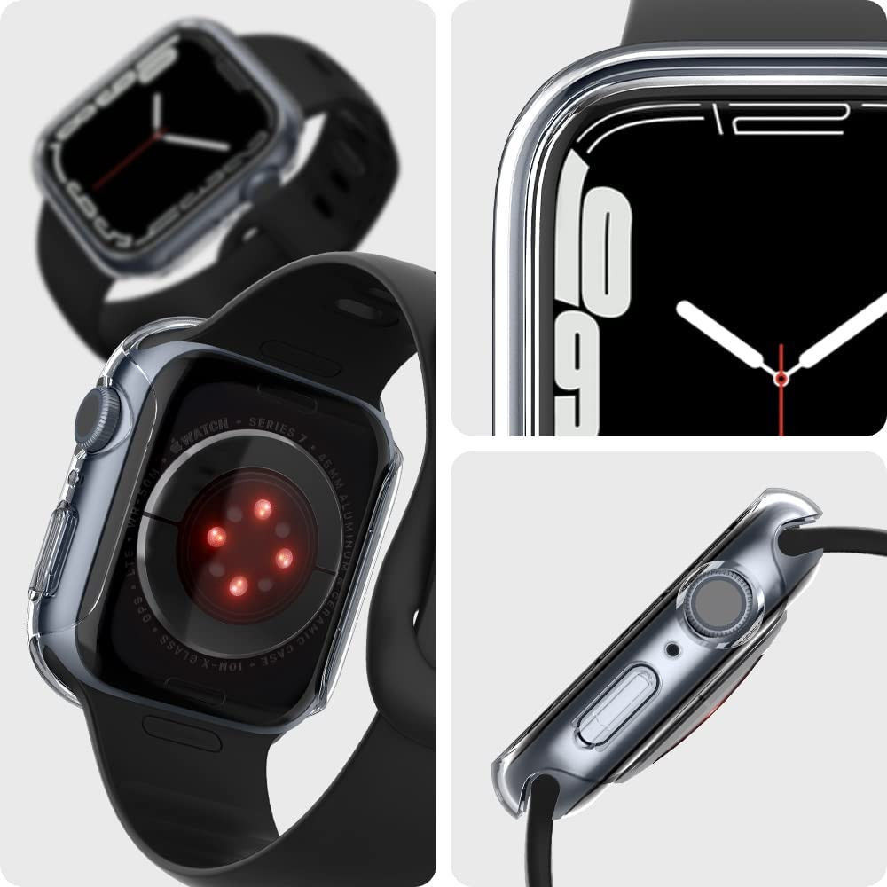 Spigen Thin Fit Apple Watch 7/8/9 45MM Case Hard Plastic Bumper Grijs afbeelding 9