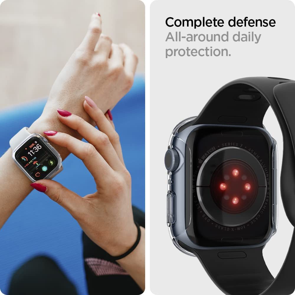Spigen Thin Fit Apple Watch 7/8 45MM Hoesje Hard Plastic Bumper Clear afbeelding 6
