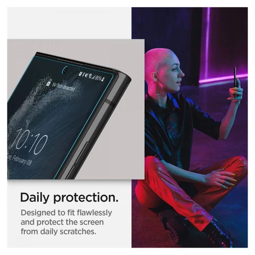 Spigen Neo Flex Samsung Galaxy S22 Ultra Screen Protector (2-Pack) afbeelding 3