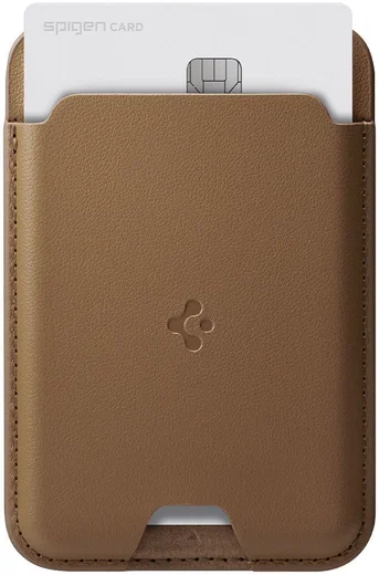 Spigen Valentinus Universele Magnetische MagSafe Kaarthouder Bruin afbeelding 3